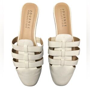 Journee Collection Jazybell Bone Slip On Almond Toe Flats, Size 9.5 Women’s